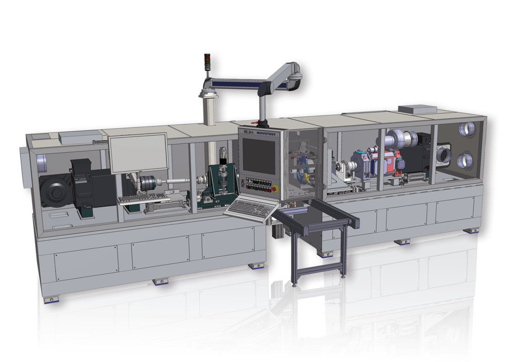 Blum-Novotest test stand for E-Drive transmissions in complete view