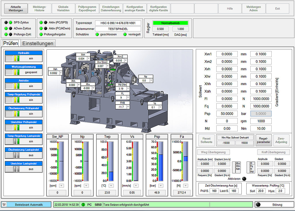 Software Laborprüfstand für Motorspindeln Blum-Novotest Software für Spindelprüfstand von Blum-Novotest