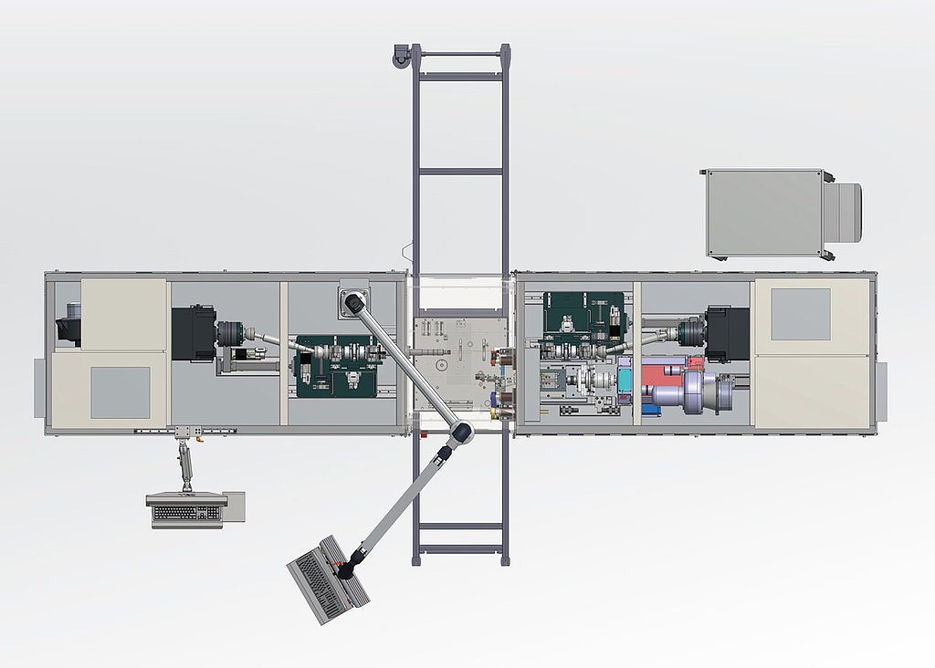 E-Drive Prüfstand für elektrische Getriebe - Draufsicht E-Drive Prüfstand für elektrische Getriebe - Draufsicht