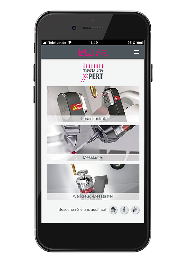 Die App ‚measureXpert‘ ermöglicht, sehr schnell und einfach Zyklenaufrufe für unterschiedliche Steuerungen und Messsysteme von BLUM zu erzeugen. BLUM measurexpert für Messsysteme zur Werkzeugvermessunng und Werkstückvermessung.