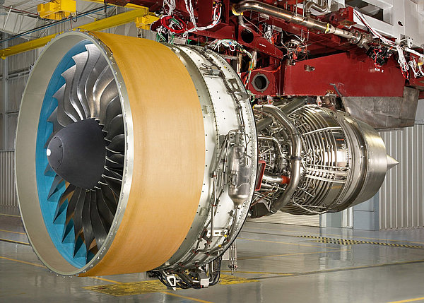 Die GP7000-Triebwerksfamilie wird im Langstreckenbereich eingesetzt, u.a. beim Airbus A380 (Bildquelle: MTU)