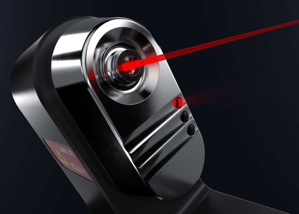 Lasermesssystem mit fokussiertem Laserstrahl